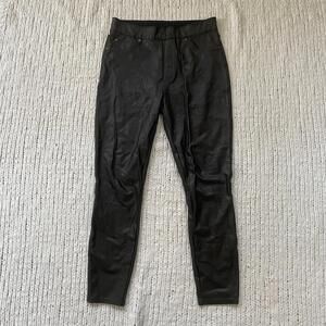 Spanx Women's Black Faux Leather Leggings - Size Medium